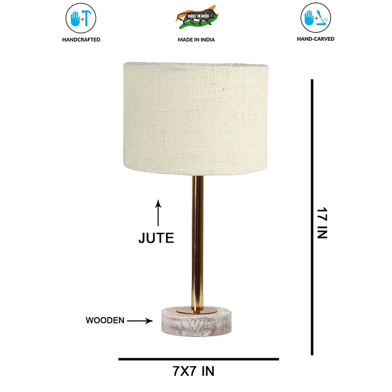 Sienna I Rodin Wooden Table Lamp - White,Gold media 7