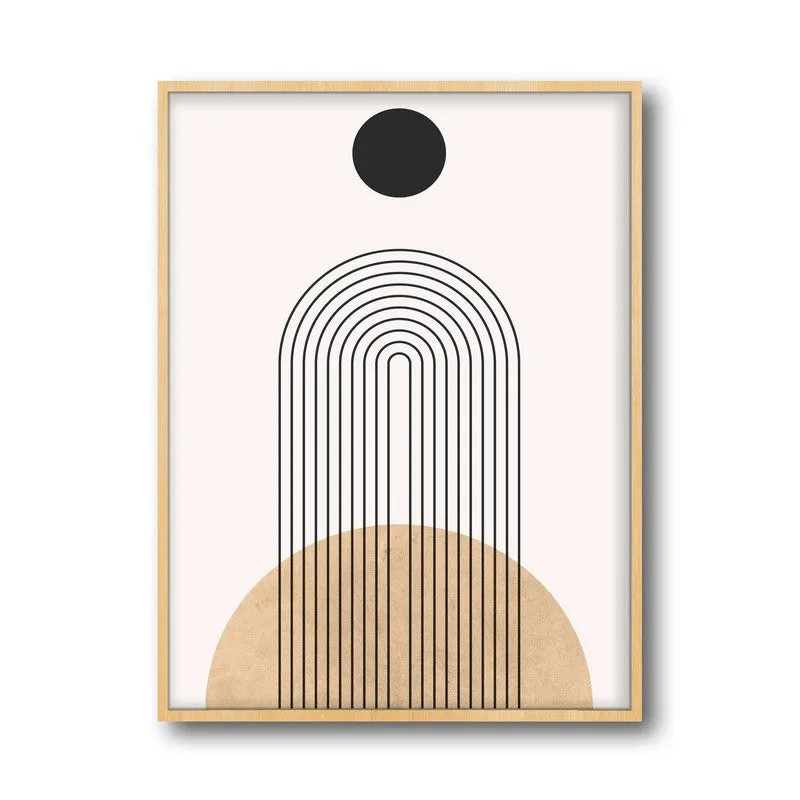 Earthy Tones Minimalist Canvas Wall Painting With Brown Frame media 3
