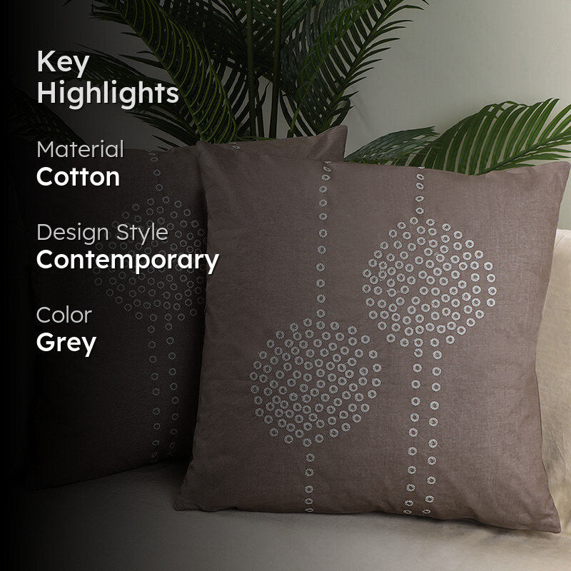 Maker's Mark Embroidered Cotton Cushion Cover - Set Of Two media 2