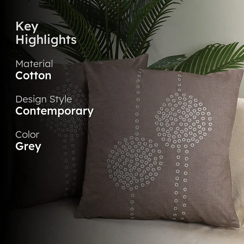 Maker's Mark Embroidered Cotton Cushion Cover - Set Of Two media 2