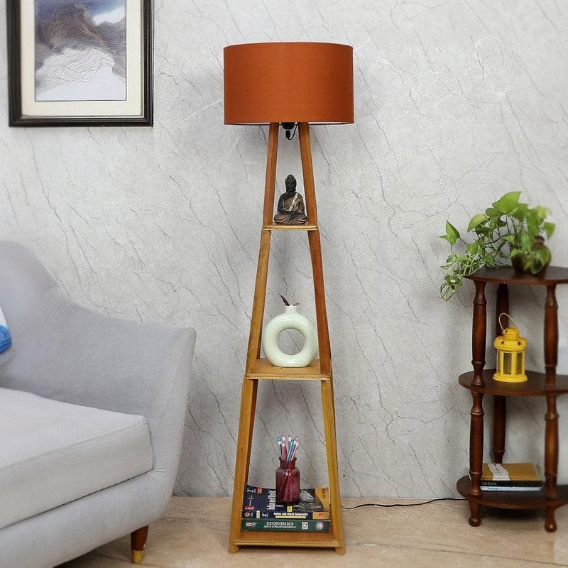 Blace Netima Floor Lamp With Shelf - Rust image 2