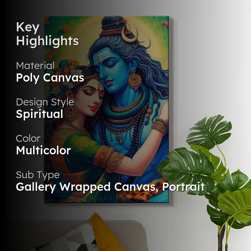 Shiva Shakthi Poly Canvas Wall Painting media 2
