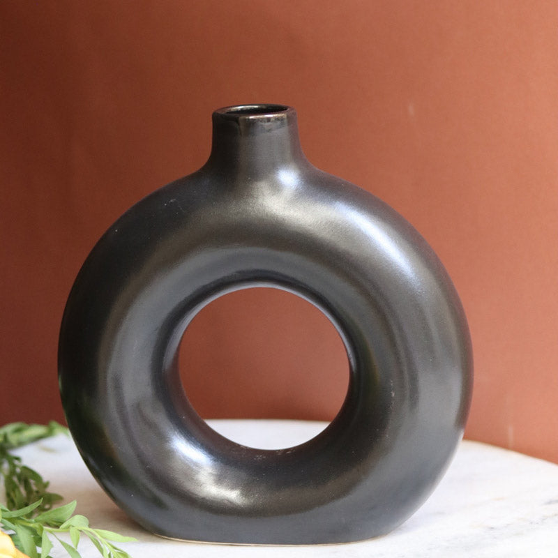 Donut Dalo Vase (Black) - Set Of Two media 4