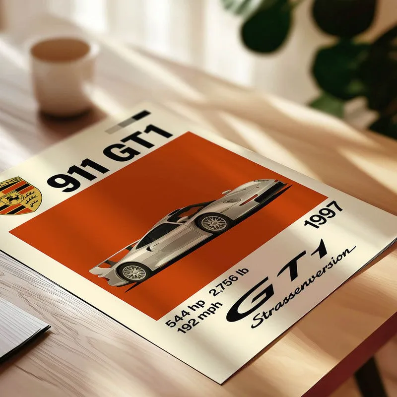 Porsche Powerhouse Wall Poster - Beige media 4