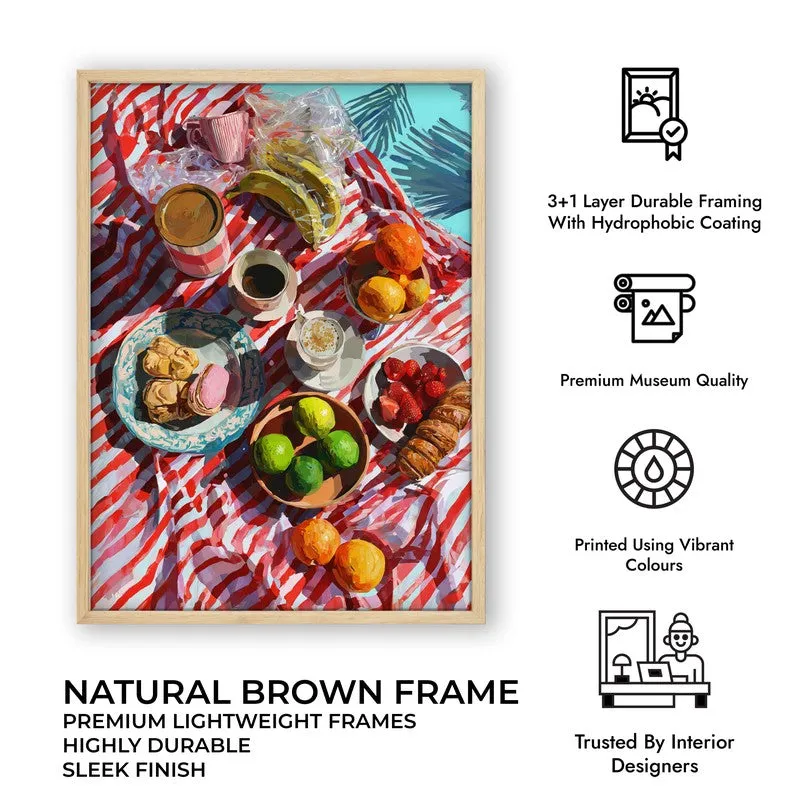 Berry Brunchscape Canvas Wall Painting - Brown Frame media 10