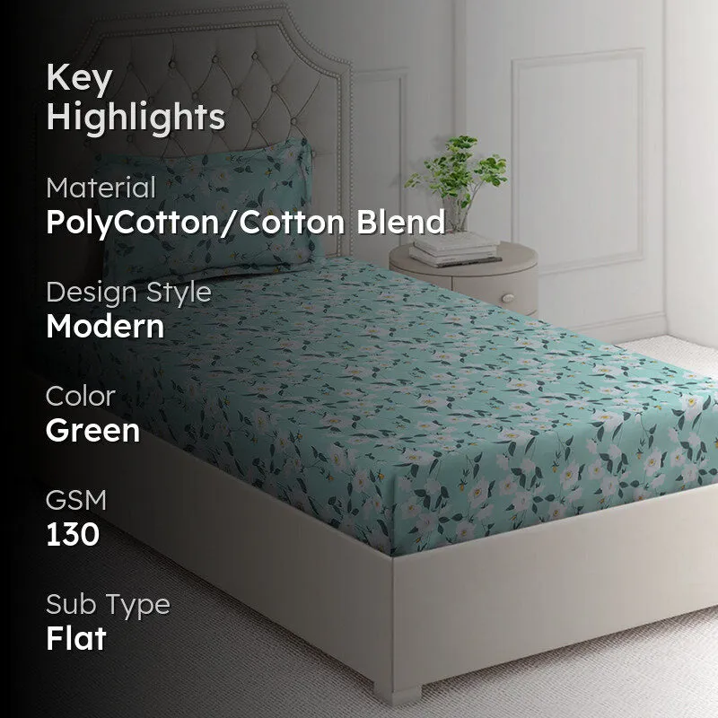 Flower Fable Floral Bedsheet - 130 GSM media 2