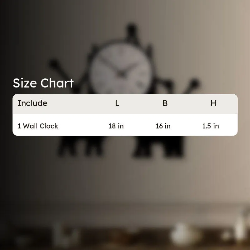 Animals Steel Analog Wall Clock - Black media 6