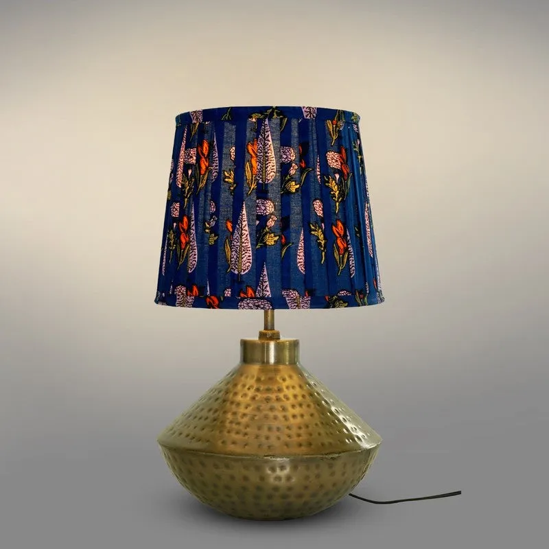 Indigo Meadow Metal Base Cotton Table Lamp - Multicolor media 4