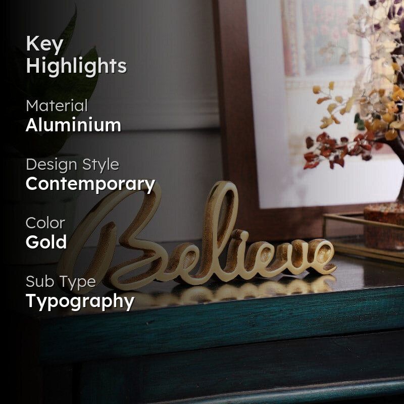 Believe Loop Typography  Showpiece - Gold media 2