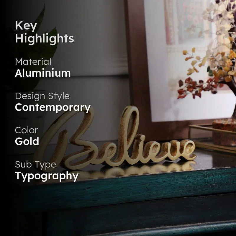 Believe Loop Typography  Showpiece - Gold media 2