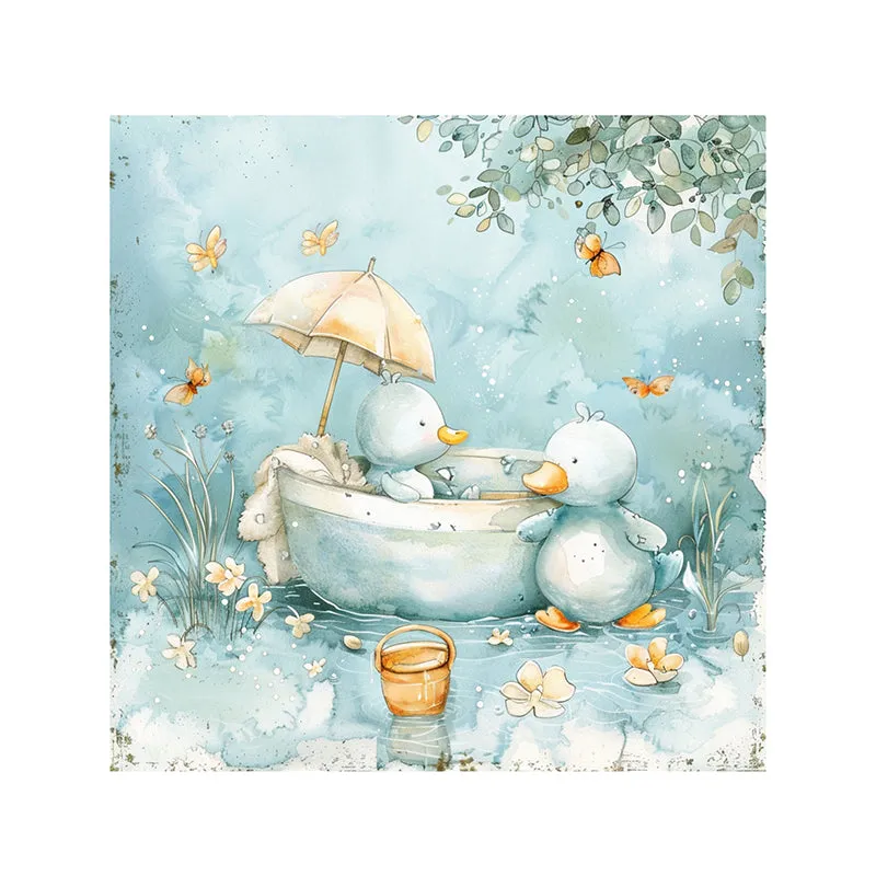 Sunny Ducklings Wall Painting - Set Of Two media 4
