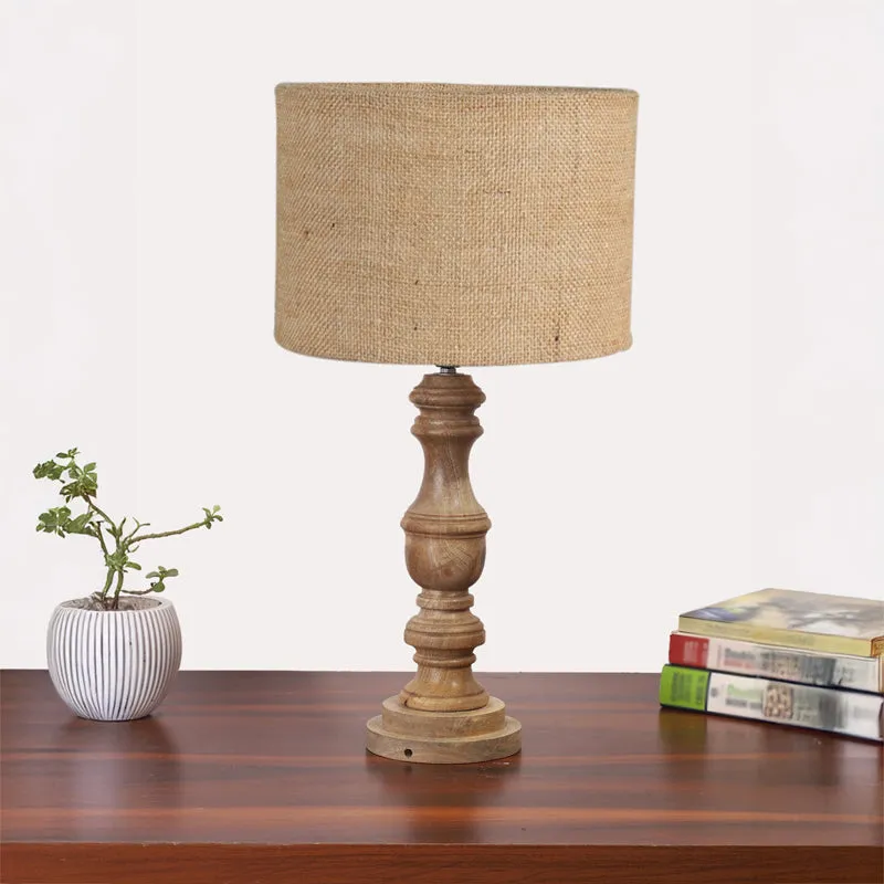 Sienna Carve Wooden Table Lamp - Brown media 3