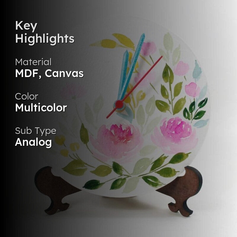 Flower Paradise Handpainted Table Clock media 2
