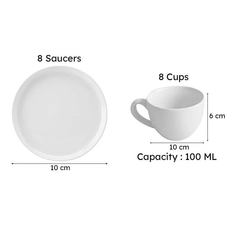 Blush & Brew Cup & Saucer (Pink/100 mL Each) - Set of Eight media 7