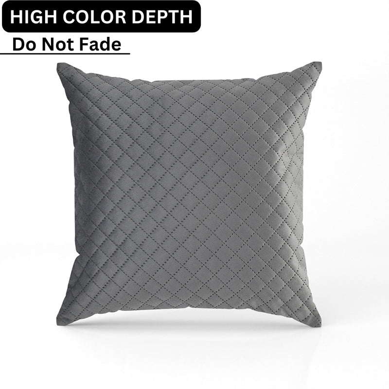 Orson Quilted Velvet Cushion Cover (Grey) - Set Of Five media 6