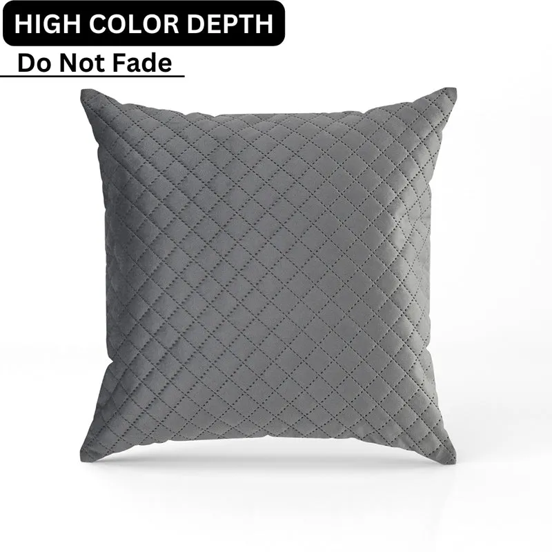 Orson Quilted Velvet Cushion Cover (Grey) - Set Of Five media 6