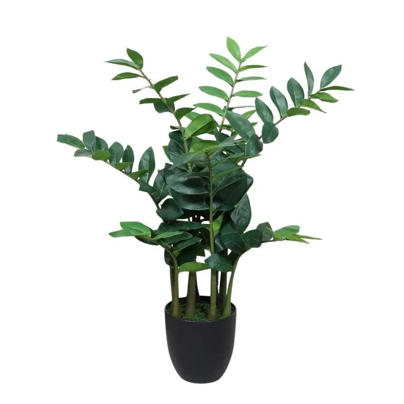 Artificial Emerald Palm Plant With Black Fiber Pot - 2.5 Feet media 6