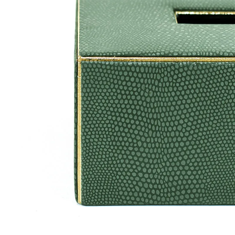 Tisquo Edge Faux Leather Tissue Box - Olive Green media 7
