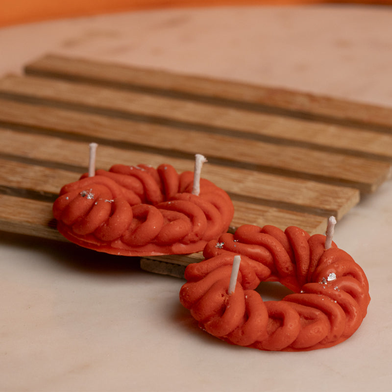 Jalebi Orange Scented Candle - Set Of Two media 3