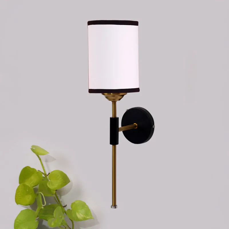 Beryll Edge Cylindrical Steel & Cotton Wall Lamp media 3