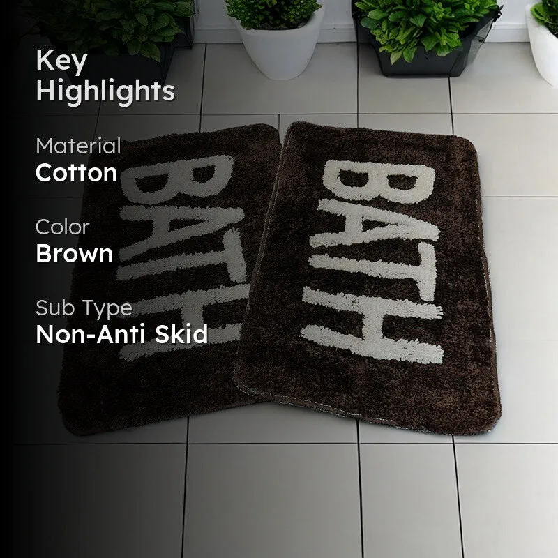 Trama Cotton Bath Mat (Brown) - Set Of Two media 2