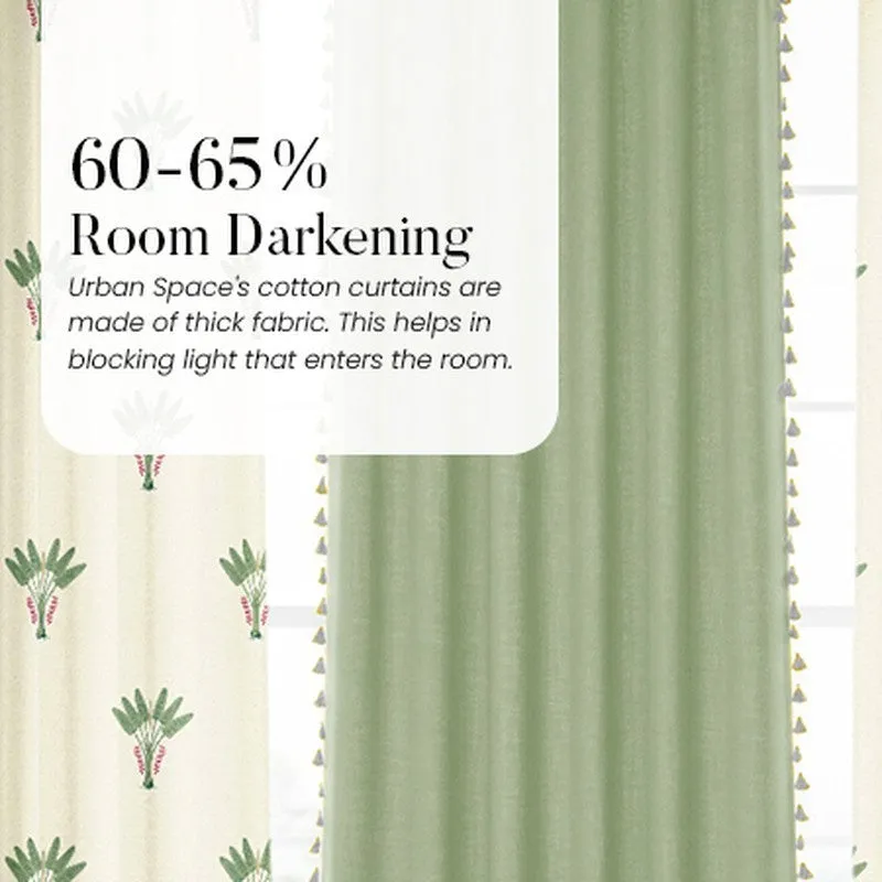 Urban Space Palm Lagoon & Aura Curtain (Green) - Set Of Three media 4