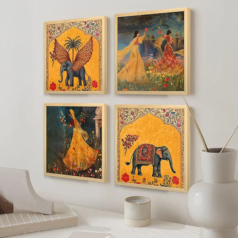 Wings Of Hathi Wall Art - Set Of Four media 5