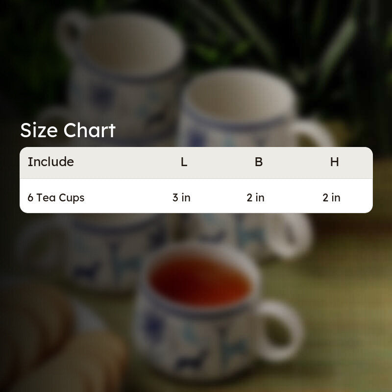 Elegant Stoneware Tea Cup (150 mL Each) -  Set of Six media 6