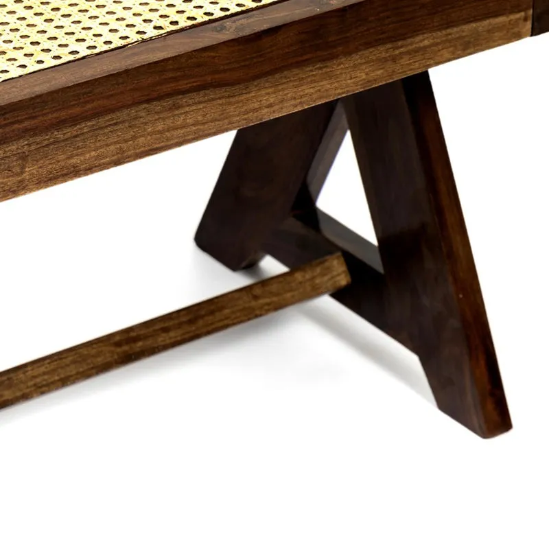 Clario Sheesham Wooden Bench - Beige media 6