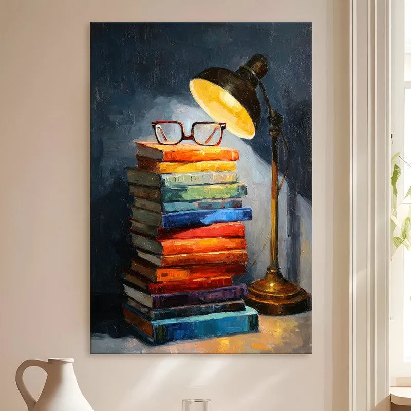 Books & Light Still Life Canvas Wall Art media 4