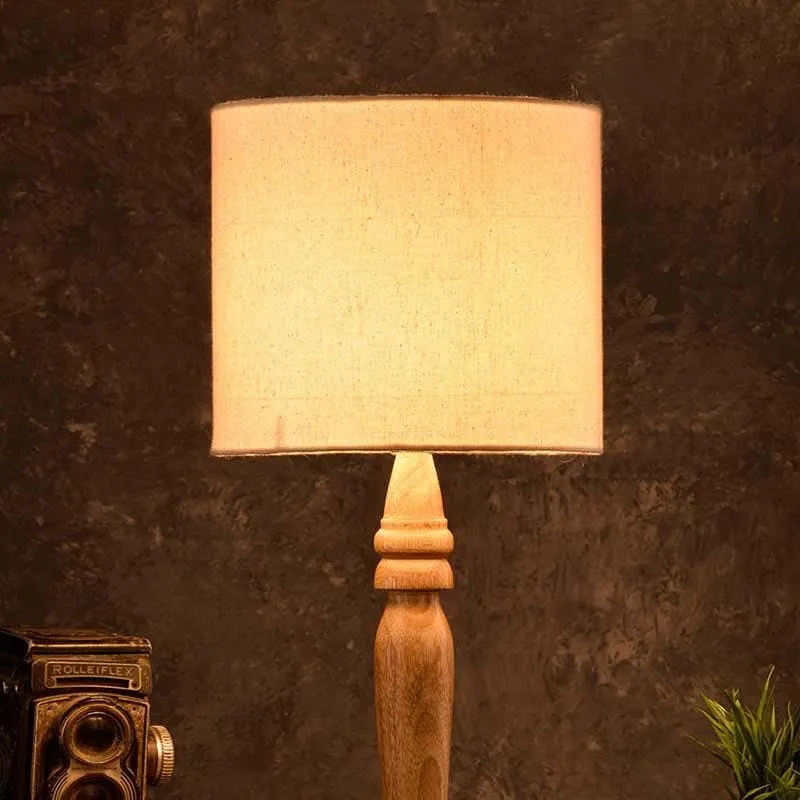 Vintage Dream Fabric Table Lamp - Beige,Brown media 1