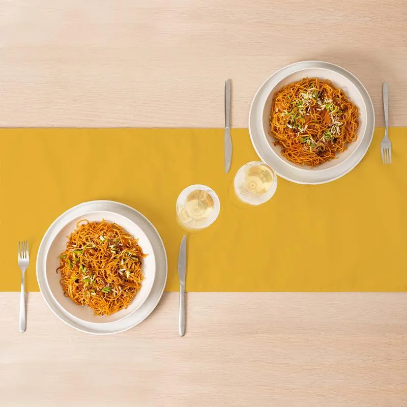 Frida Cotton Table Runner - Mustard Yellow media 1