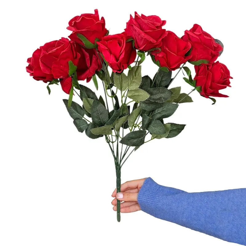 Faux Bright Rose Artificial Flower media 4