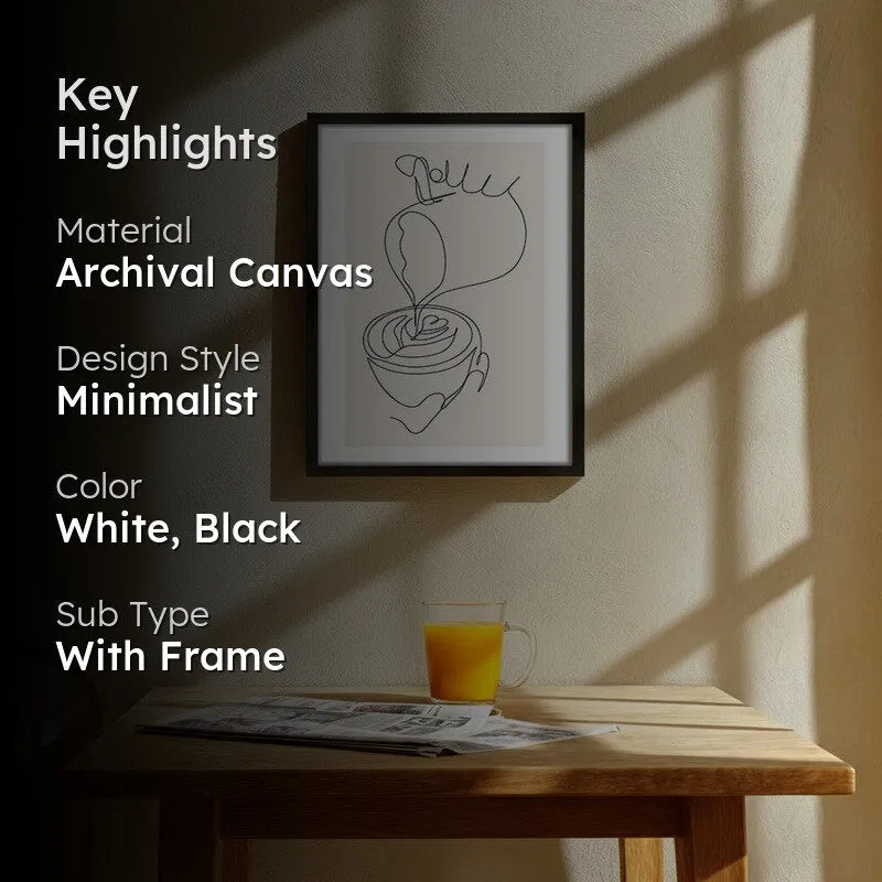 Barista Pour Archival Canvas Wall Art - Black media 2