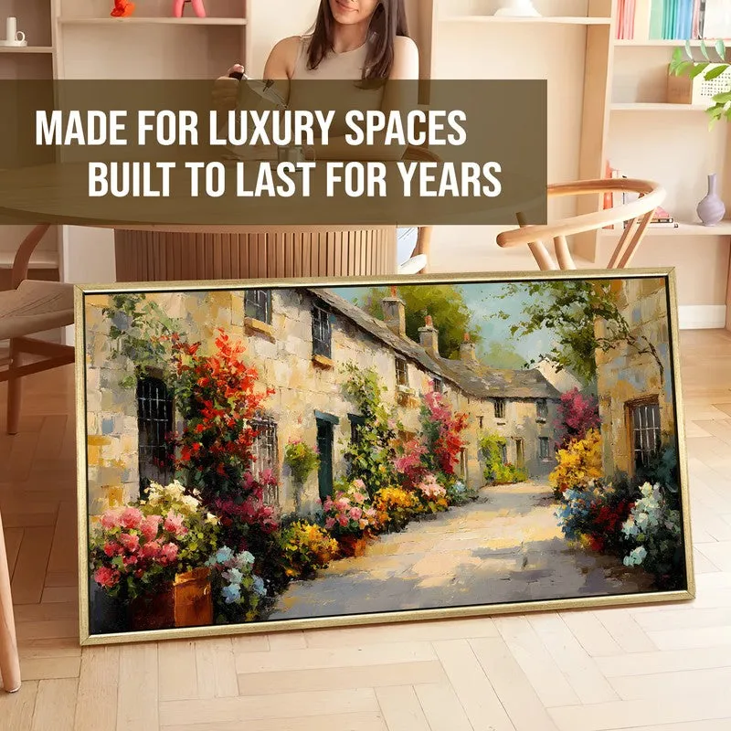 Blossom-Wrapped European Cottage Wall Art media 5