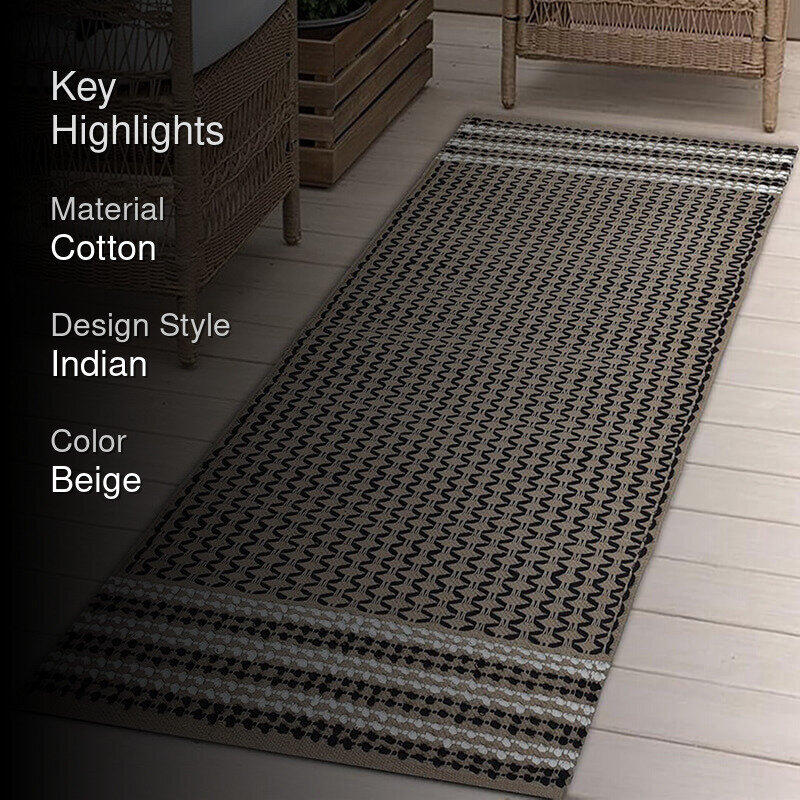 Corridor Classic Cotton Runner Rug - Beige media 2