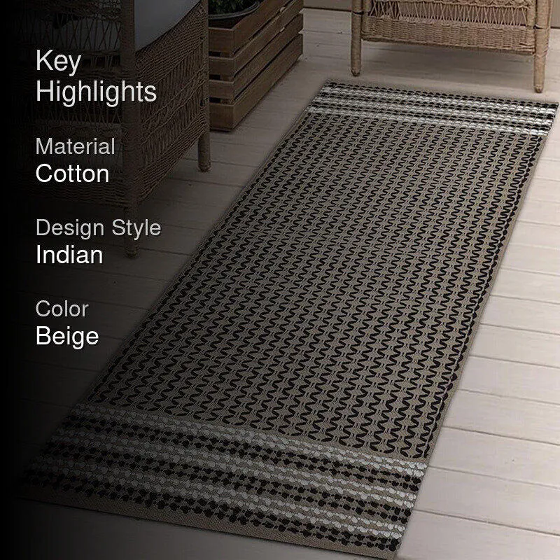 Corridor Classic Cotton Runner Rug - Beige media 2