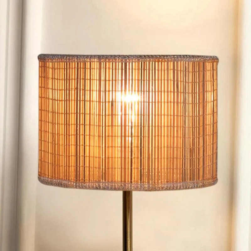 Aria Bamboo & Metal Table Lamp - Beige,Gold media 3