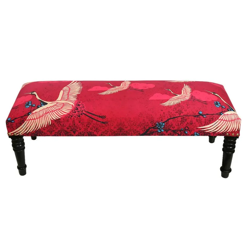 India Circus Sheesham Wood Cranes Wooden Bench media 3