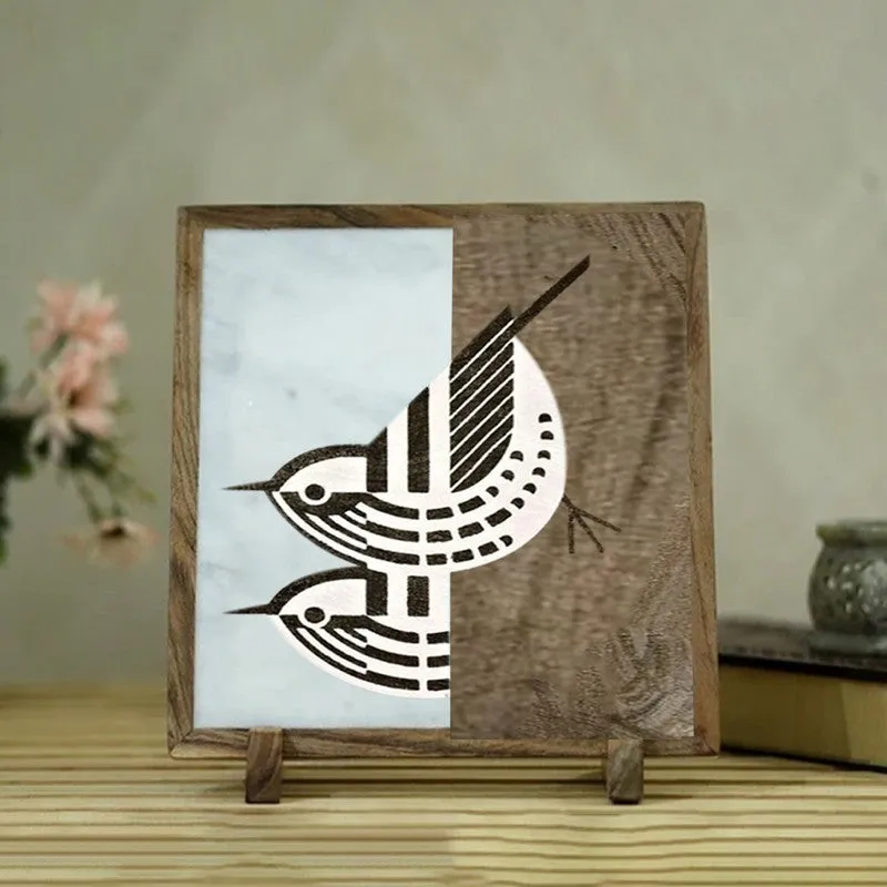 Whispering Birds Marble Showpiece media 1