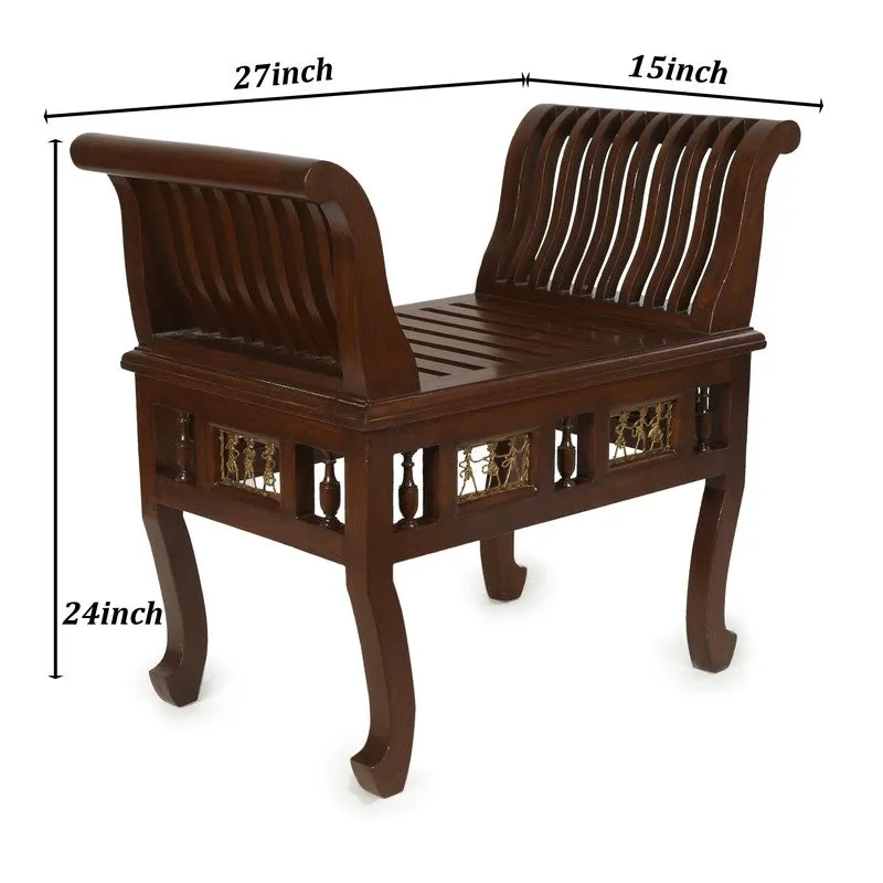 Cleo Teak wood Ottoman media 5