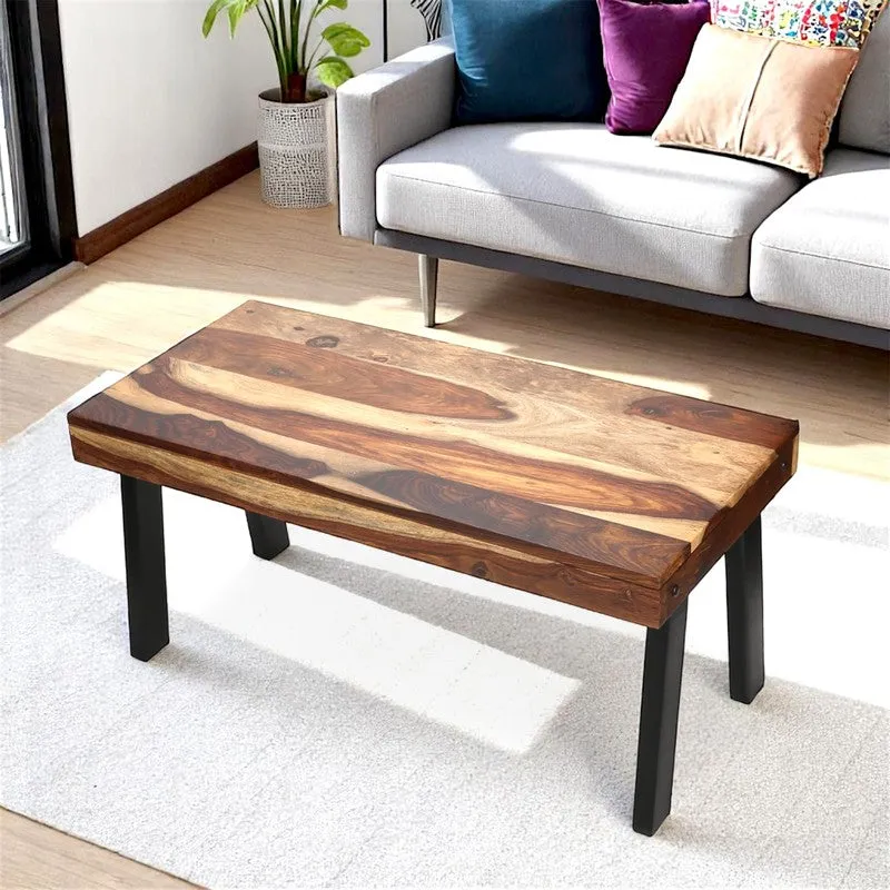 Xexon Sheesham Wooden Center Table - Brown,Black media 3