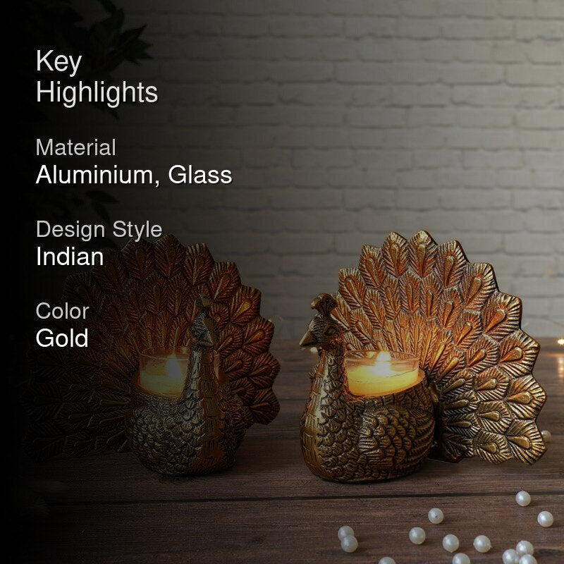 Mayoora Vastu Candle Holder With Glass Votive Candle - Set Of Two media 2