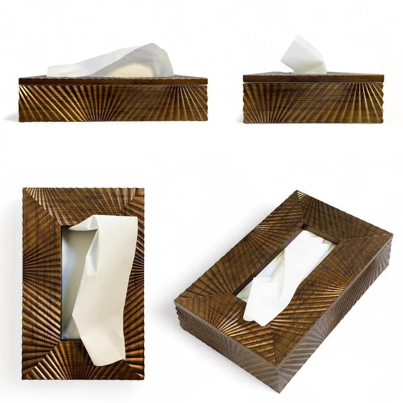 Stripe Stride Tissue Box - Brown media 7
