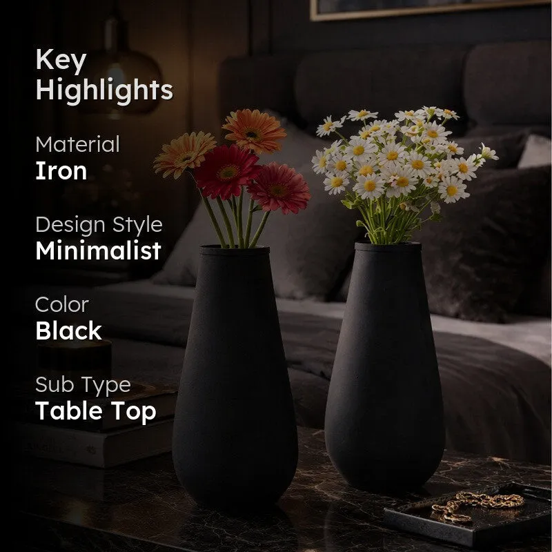 Celestial Curve Vase (Black) - Set of Two media 2