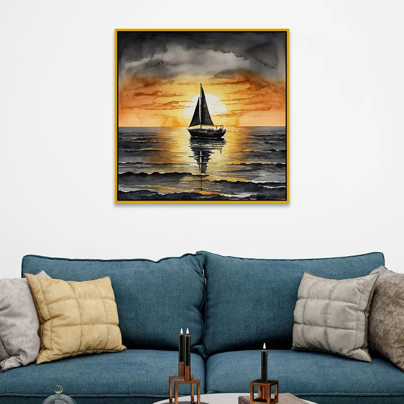 Sunset Sails II Canvas Wall Art With Frame media 5