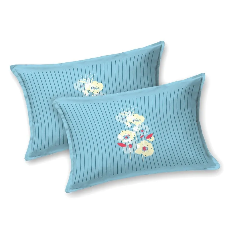 Desert Glow Cotton Bedsheet (Blue) - 120 TC media 3