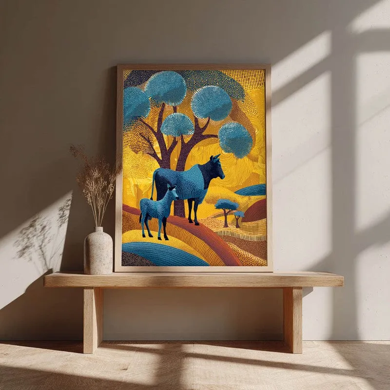 Golden Horizon Canvas Wall Painting With Brown Frame media 5