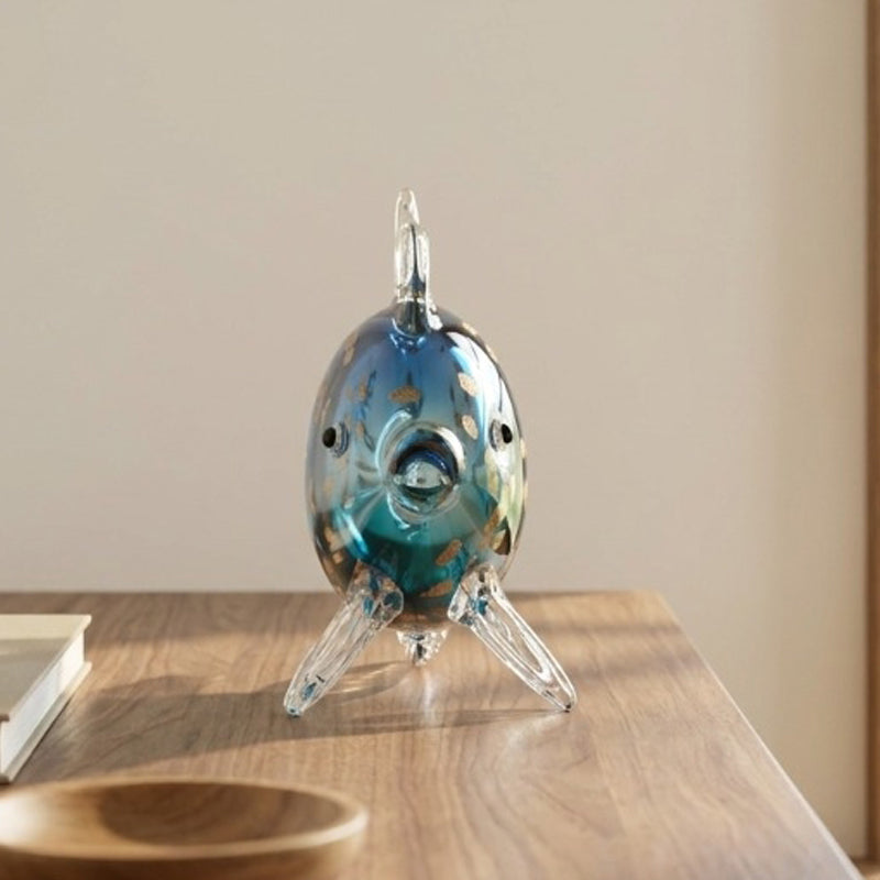 Coastal Charm Glass Showpiece - Blue
