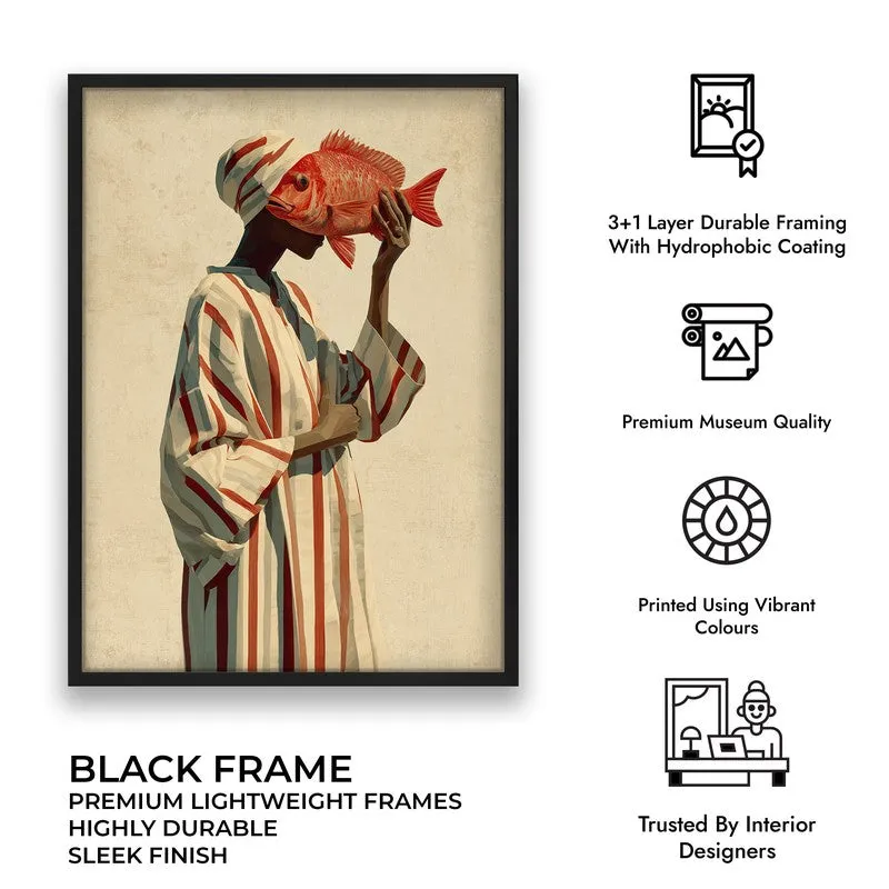 Ember Fin Canvas Wall Painting - Black Frame media 9